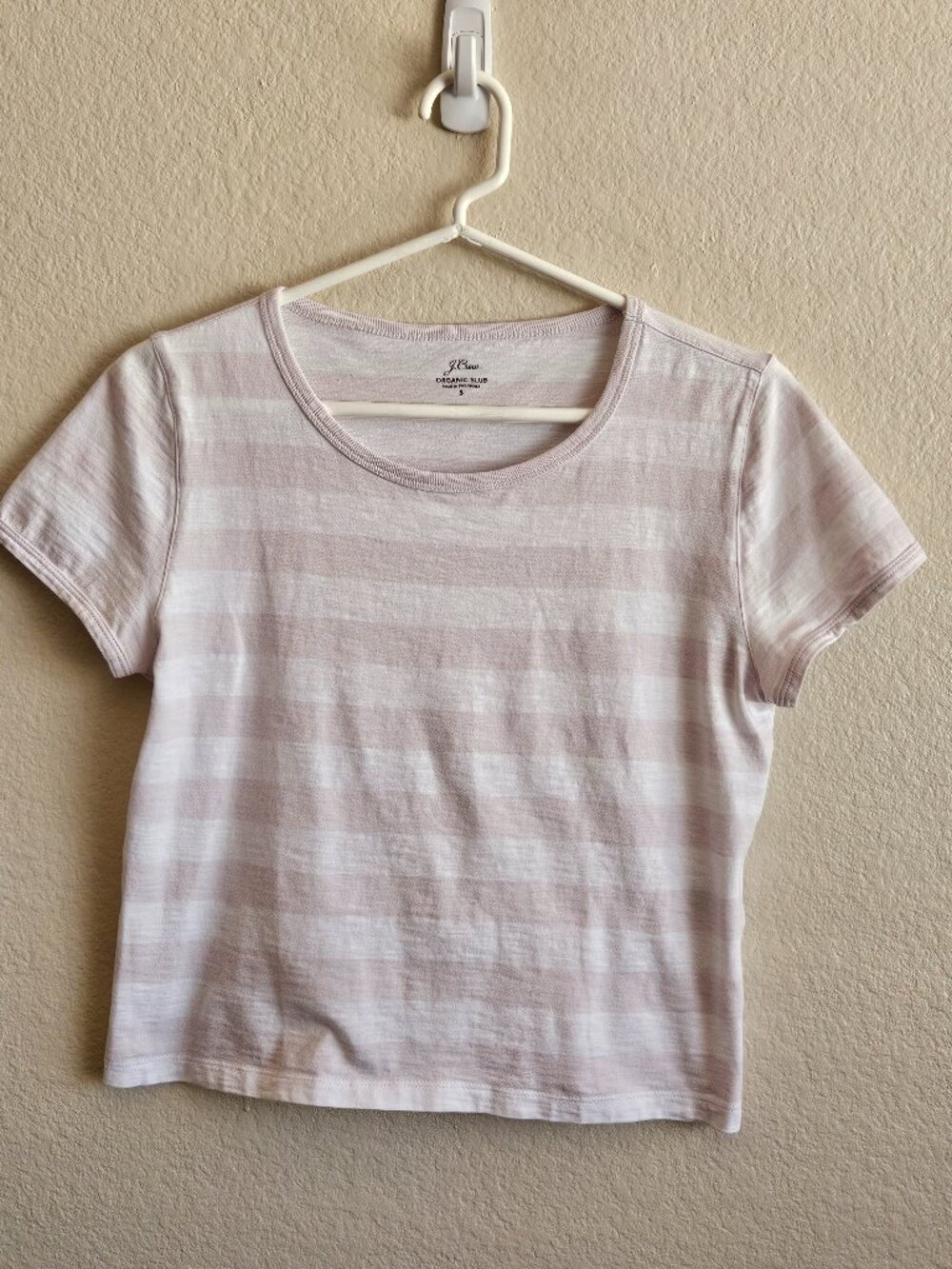 J Crew Organic Slub Wide Stripe T-Shirt - Small